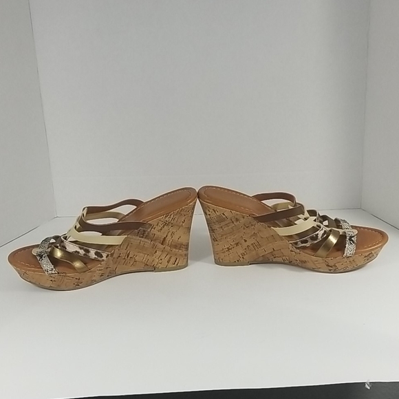 LANE BRYANT ANIMAL PRINT STRAPPY WEDGE SIZE 9W - Picture 5 of 9